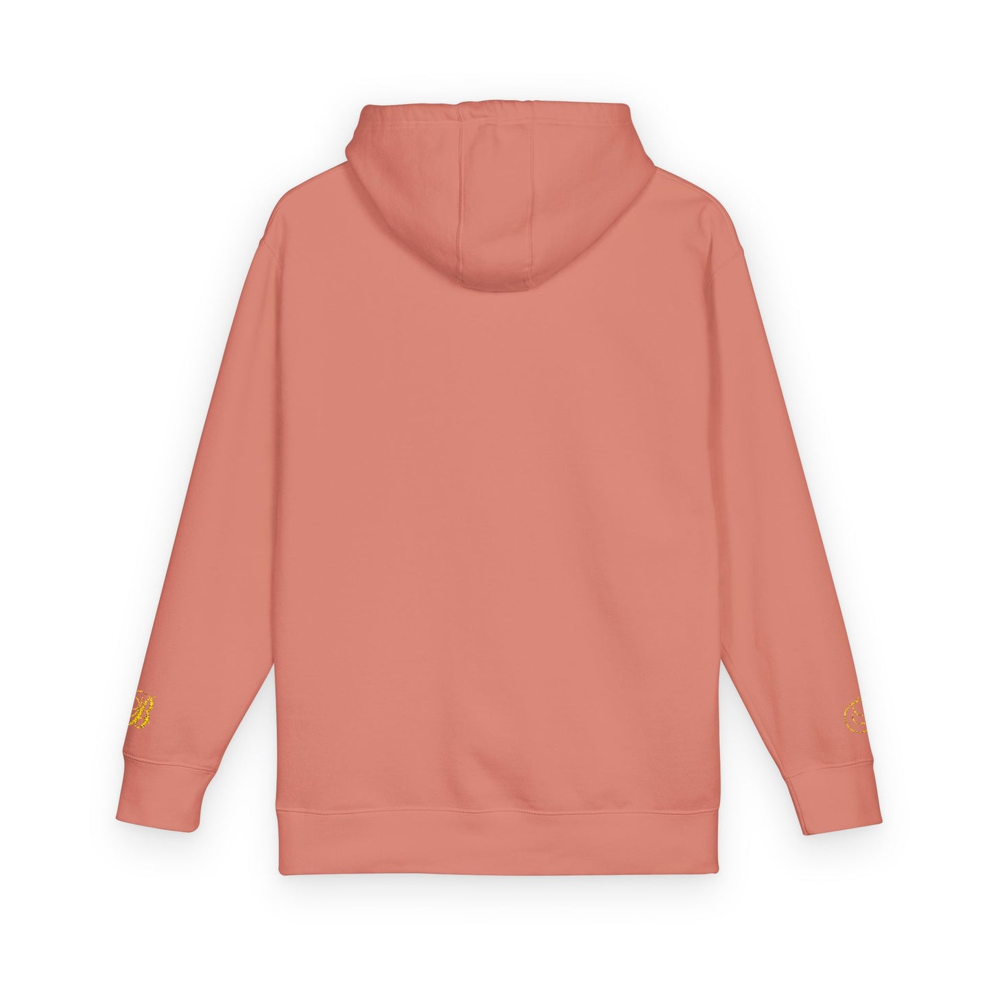 Coral Gold Floral Initial Hoodie — Monogram 'B' Casual Pullover