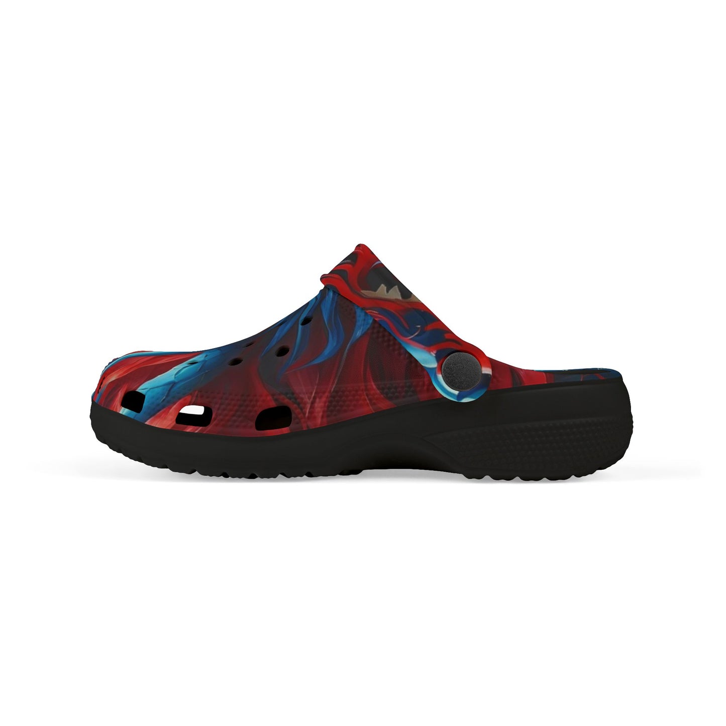 Kids Foam Clogs — Red & Blue Swirl All-Over Print