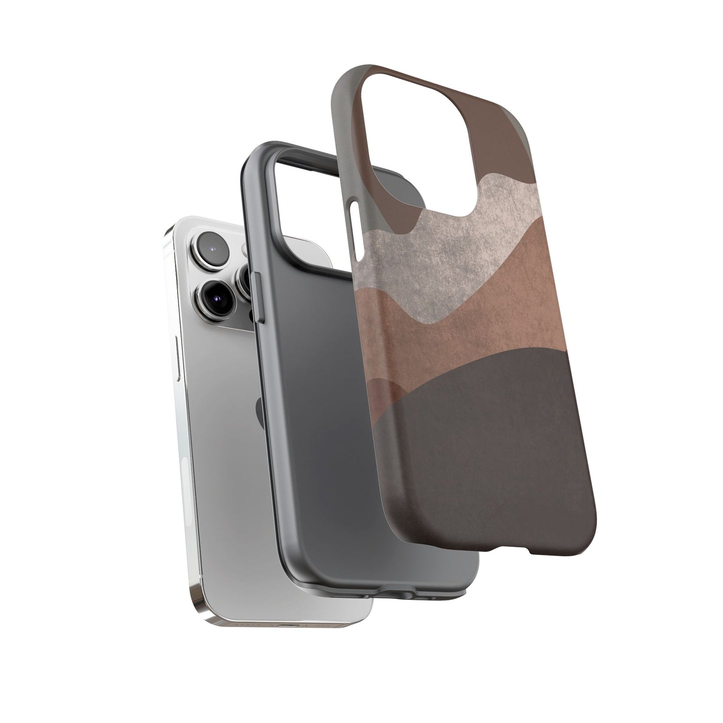 Abstract Earthtone Phone Case — Brown Layered Rugged Tough Case