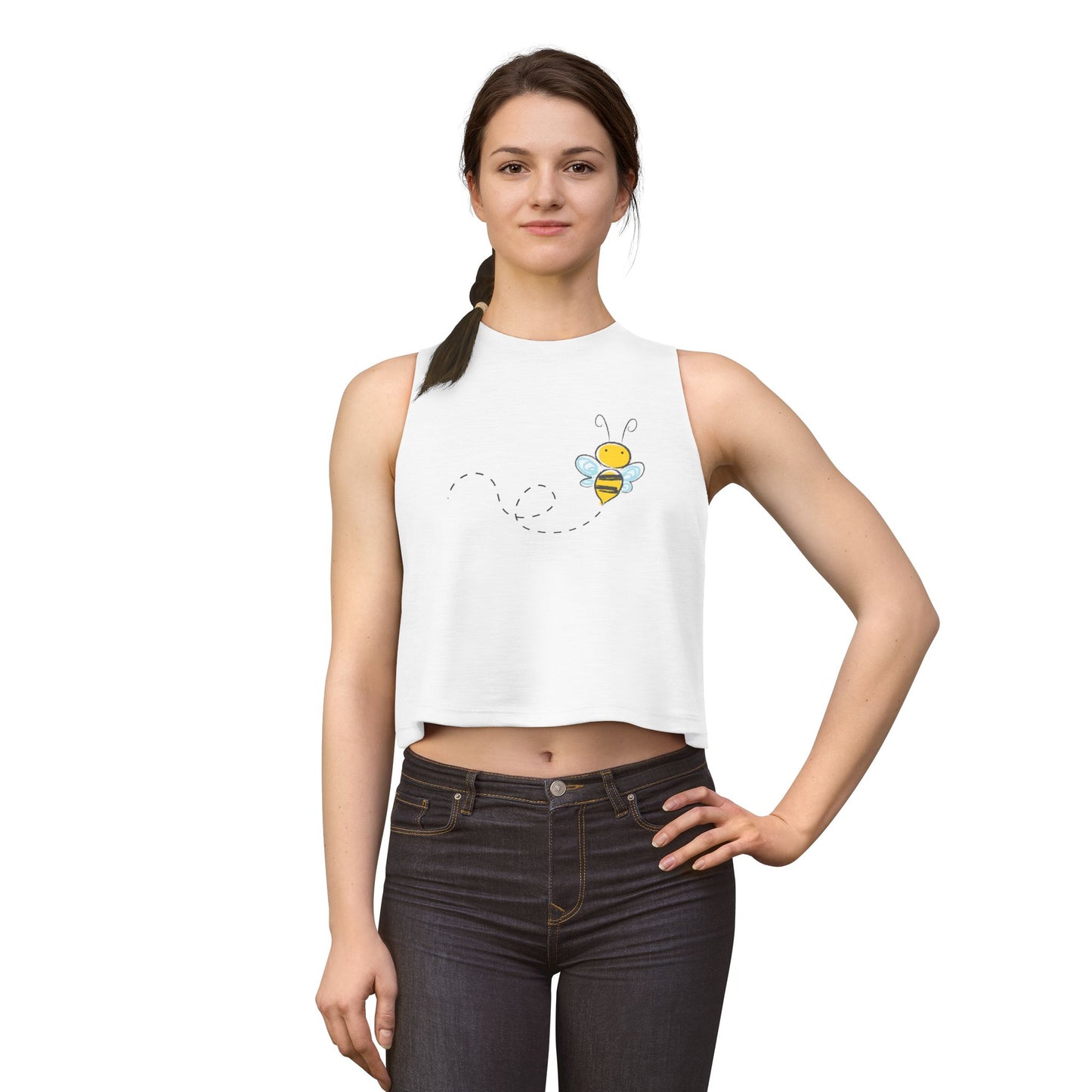 Bee Cute Women's Crop Top — Sweet Bumblebee Graphic