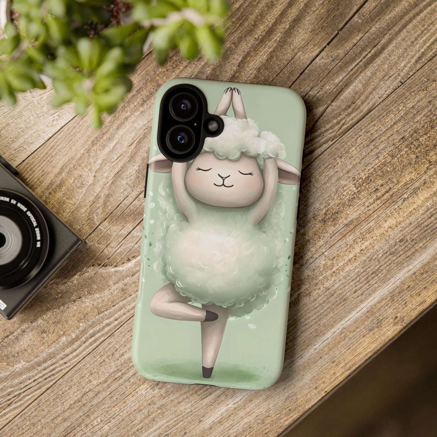 Cute Yoga Sheep Phone Case — Pastel Lamb Ballerina Protective Cover
