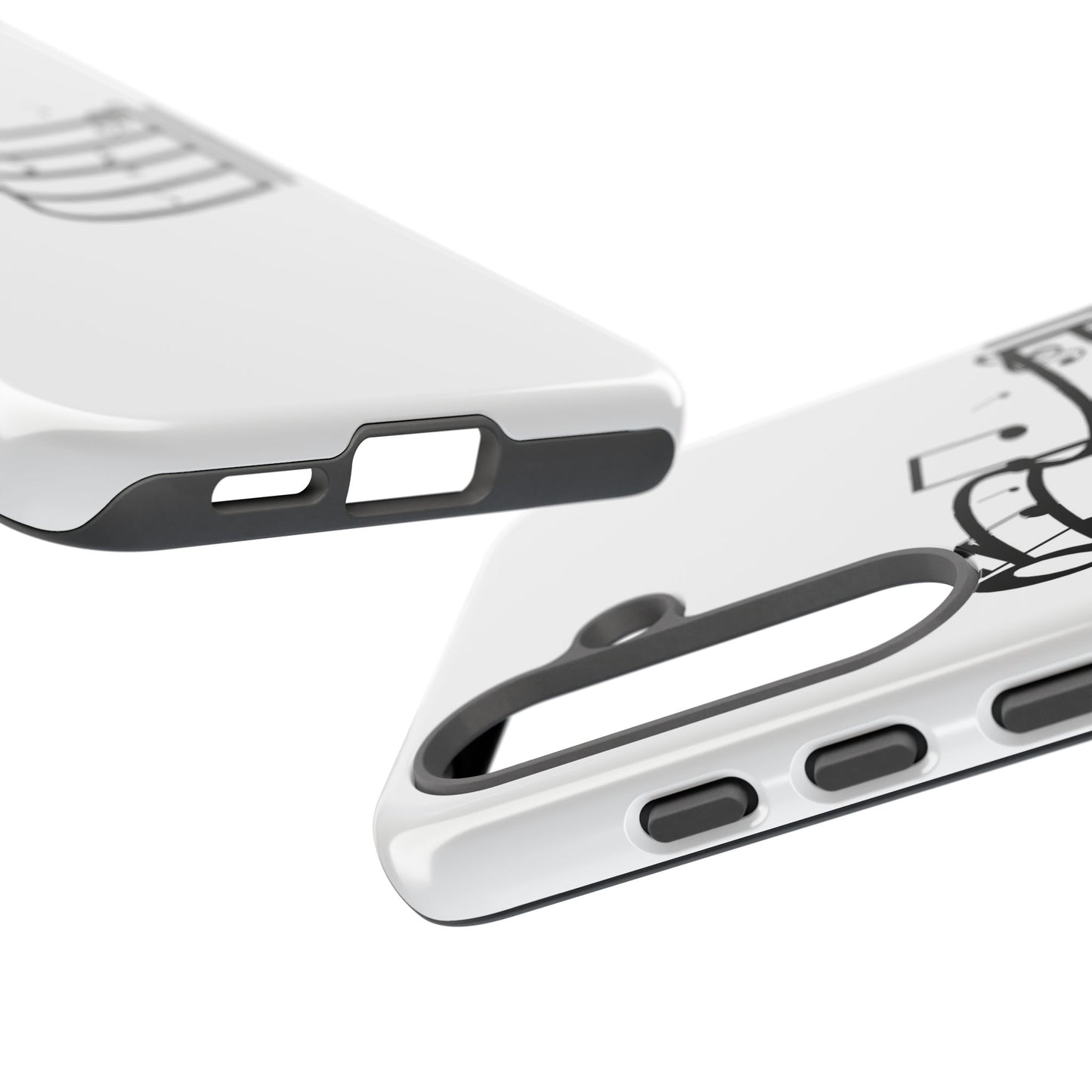 Musical Notes Phone Case — Black Treble Clef Music Staff Tough Case