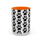 Paw Print Accent Coffee Mug - Dog Lover Gift, Black and White Pet Mug, Cute Animal Decor, Personalized Pet Owner Present, Coffee Tea Cup