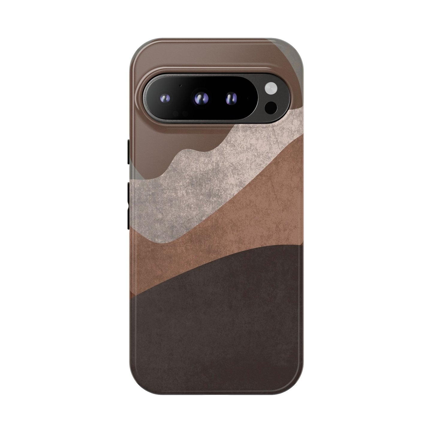Abstract Earthtone Phone Case — Brown Layered Rugged Tough Case