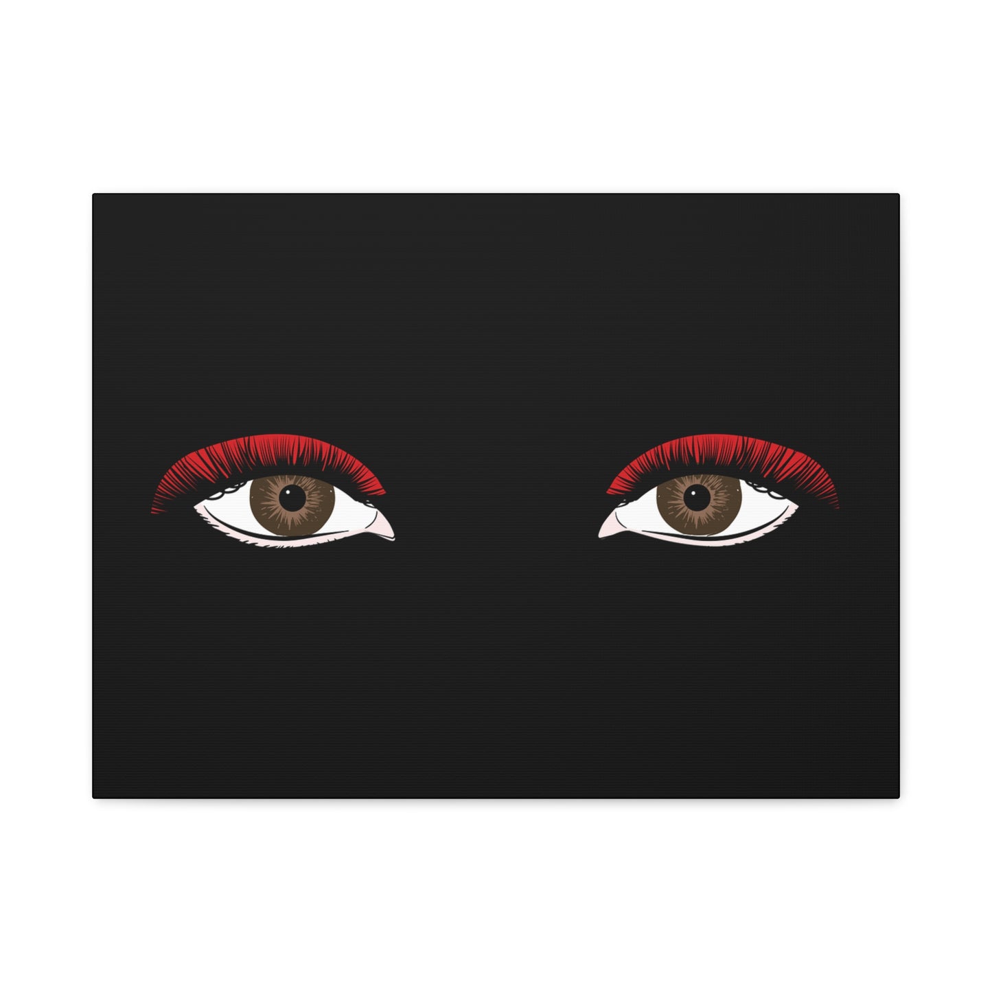 Red Lashes Wall Art Canvas — Glam Eyes Makeup Decor