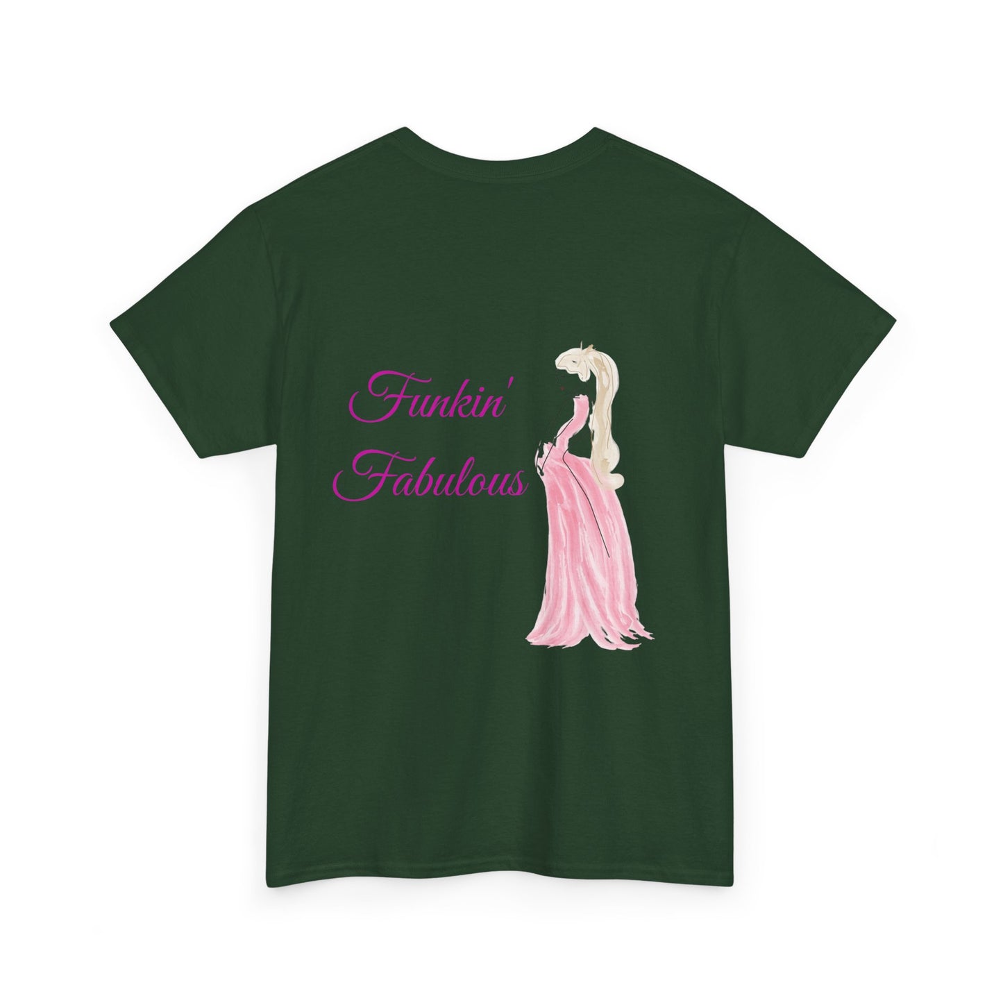 Funkin' Fabulous Tee — Pink Gown Illustration Women's Empowerment T‑Shirt