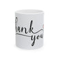 Thank You Ceramic Mug — Elegant Script & Pink Marble Accent (11oz, 15oz)
