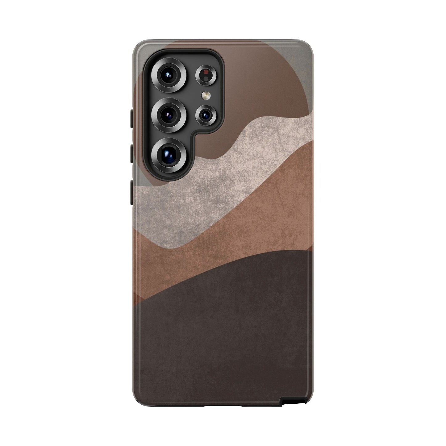 Abstract Earthtone Phone Case — Brown Layered Rugged Tough Case