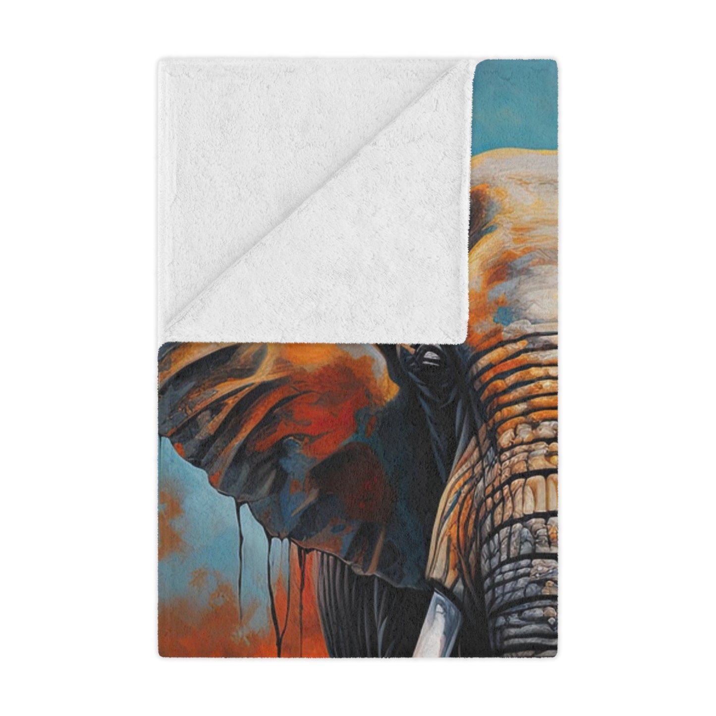 Elephant Sunset Minky Blanket — Soft Wildlife Throw for Home, Cozy Safari Décor