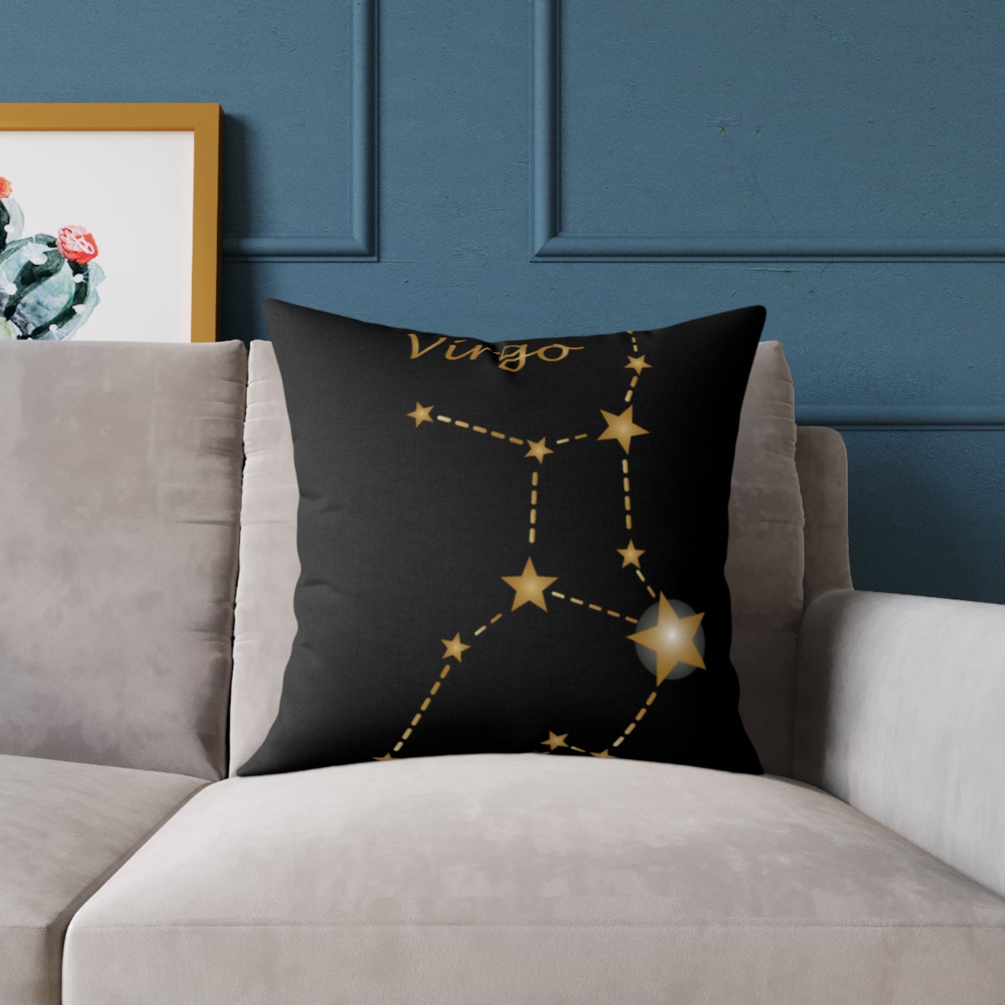 Virgo Constellation Throw Pillow - Zodiac Home Decor, Astrology Gift, Star Sign Cushion, Unique Housewarming Item, Celestial Design