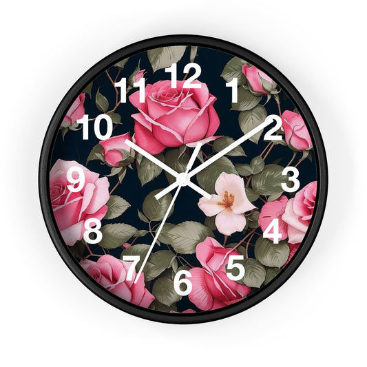 Floral Wall Clock - Vintage Decor, Home Accent, Gift Idea, Anniversary Gift, Wall Art