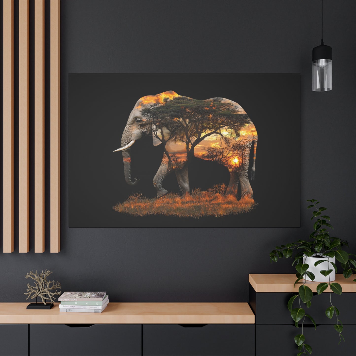 Elephant Tree Matte Canvas Art