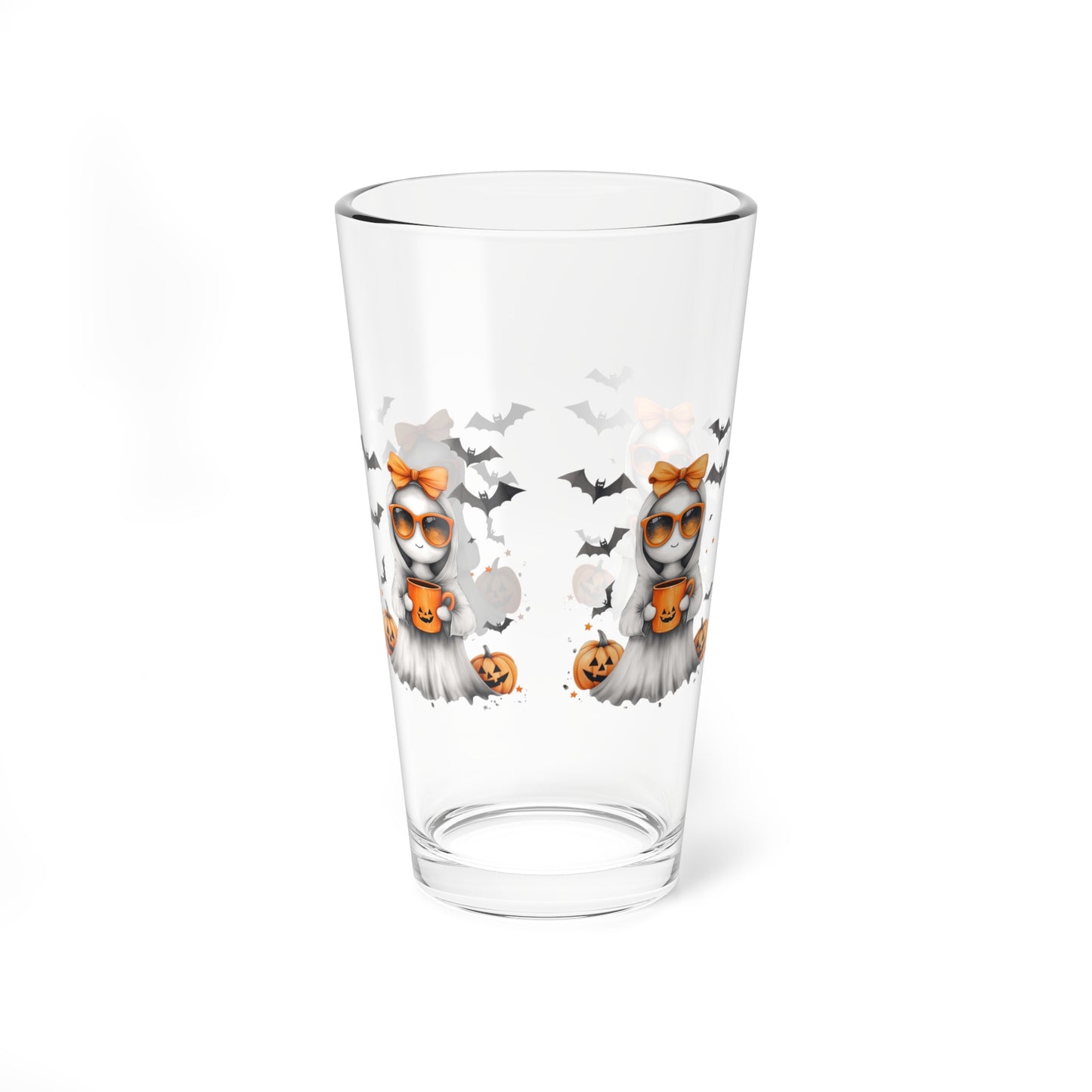 Halloween Mixing Glass, 16oz - Spooky Drinkware, Trick or Treat Glass, Halloween Decor, Fall Party Essentials, Unique Gift Idea