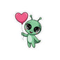 Cute Alien Kiss-Cut Stickers, Laptop Decals, Kawaii Stickers, Cute Character Stickers, Gift for Kids, Fun Party Favors