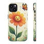 Floral Phone Case with Butterfly Design, Cute Flower Phone Cover for Nature Lovers, Eco-Friendly Gift, Spring Vibes, Birthday Present
