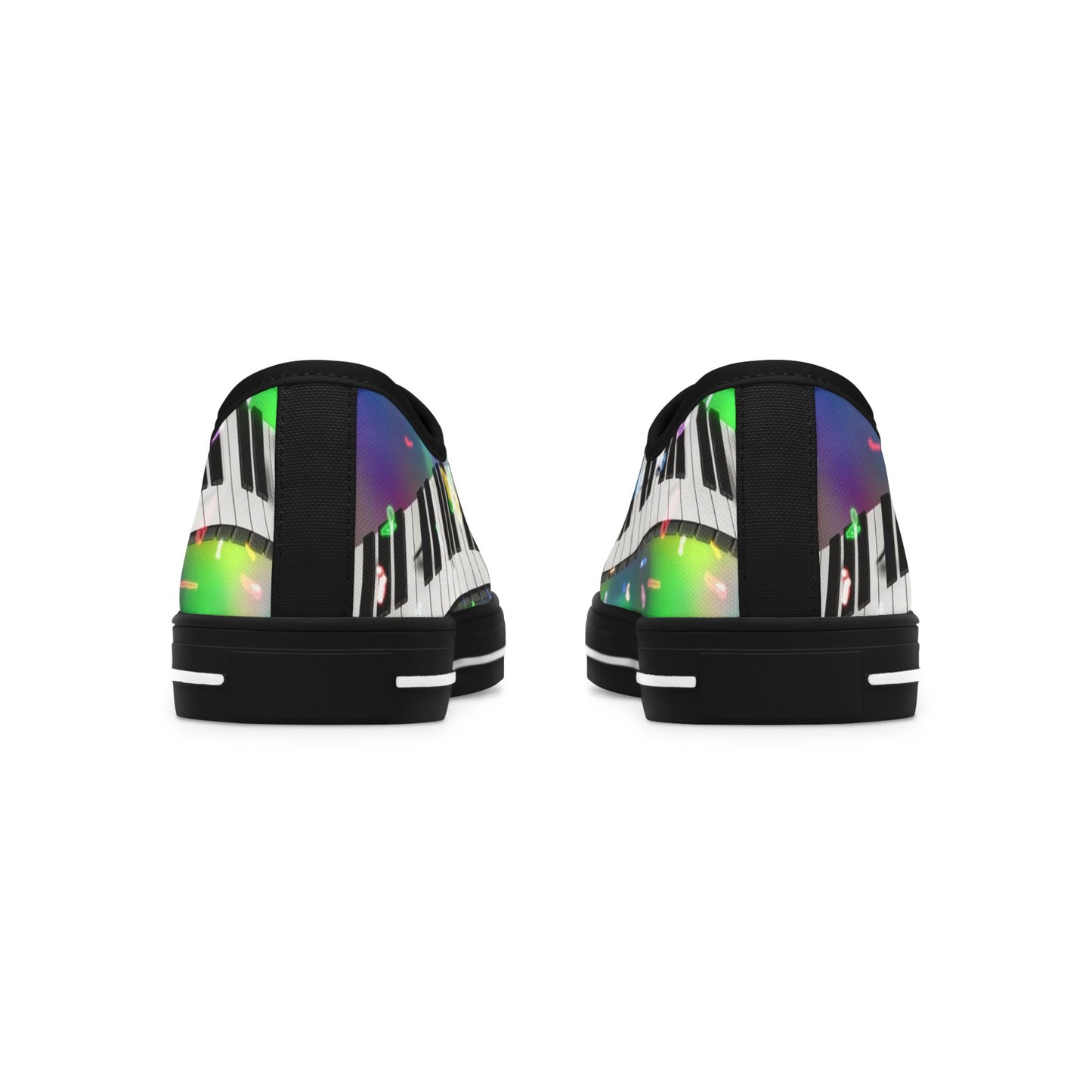 Piano Keys Low Top Sneakers — Colorful Musical Canvas Shoes