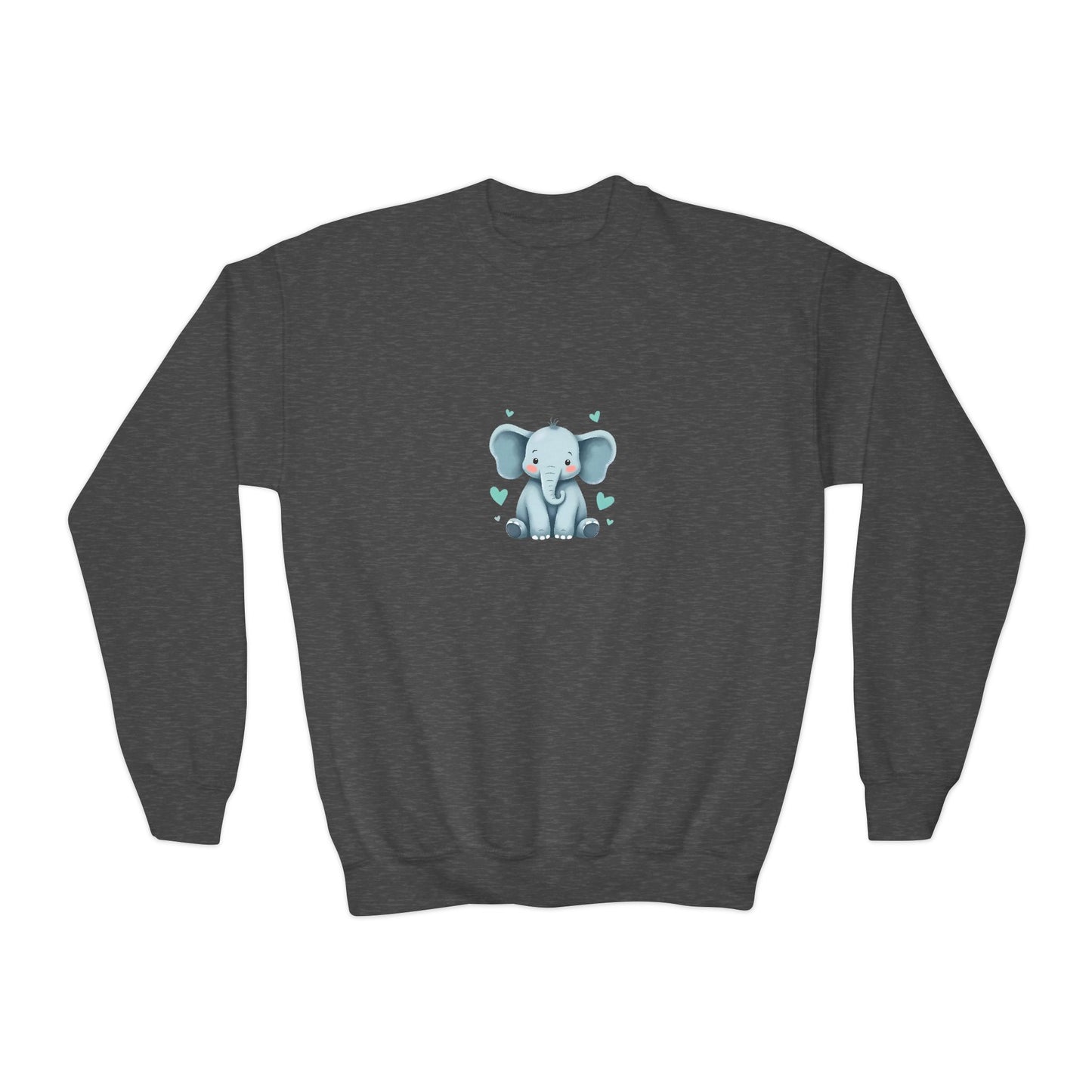 Adorable Elephant Youth Crewneck Sweatshirt