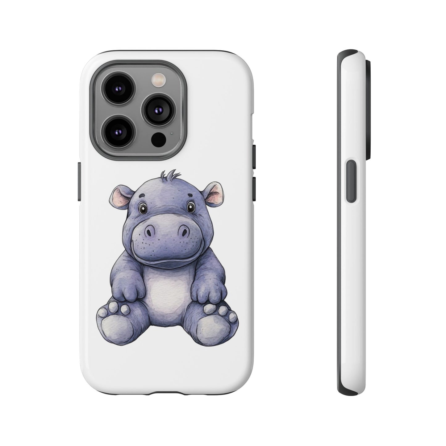 Cute Hippo Phone Case, Unique Tough Cases, Animal Lover Gift, Cute Animal Design, Baby Animal Phone Accessory