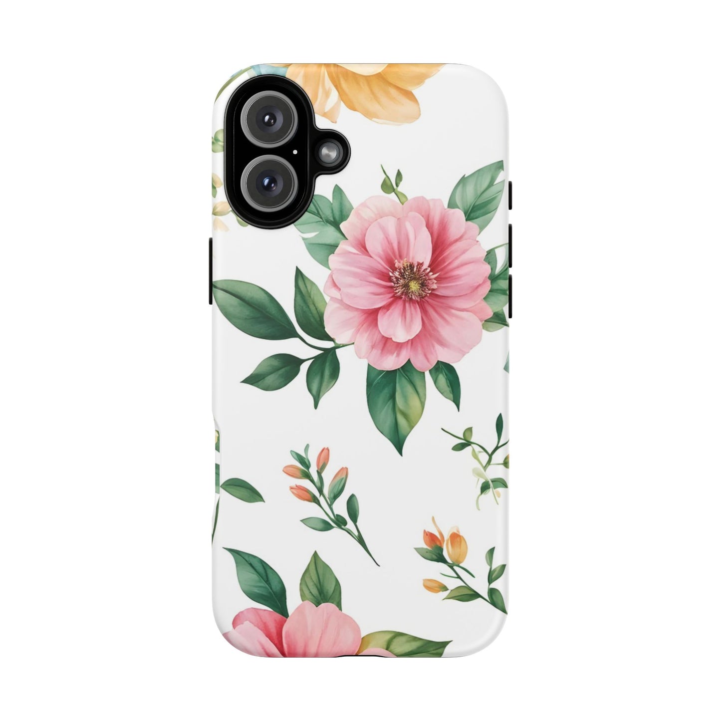 Floral Tough Phone Case — Pink Peony Protective Phone Cover