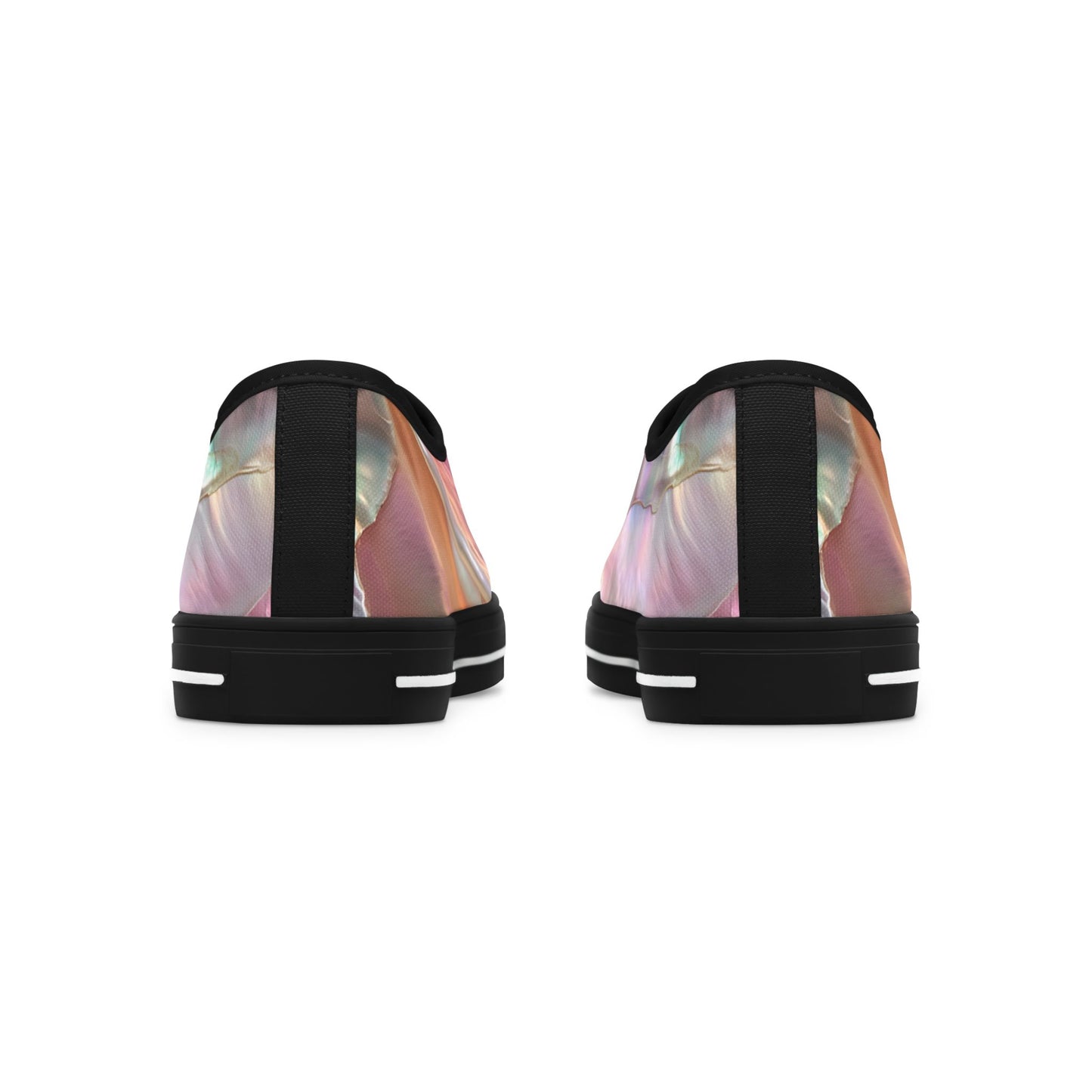 Low Top Sneakers — Iridescent Pearl Swirl Casual Shoes