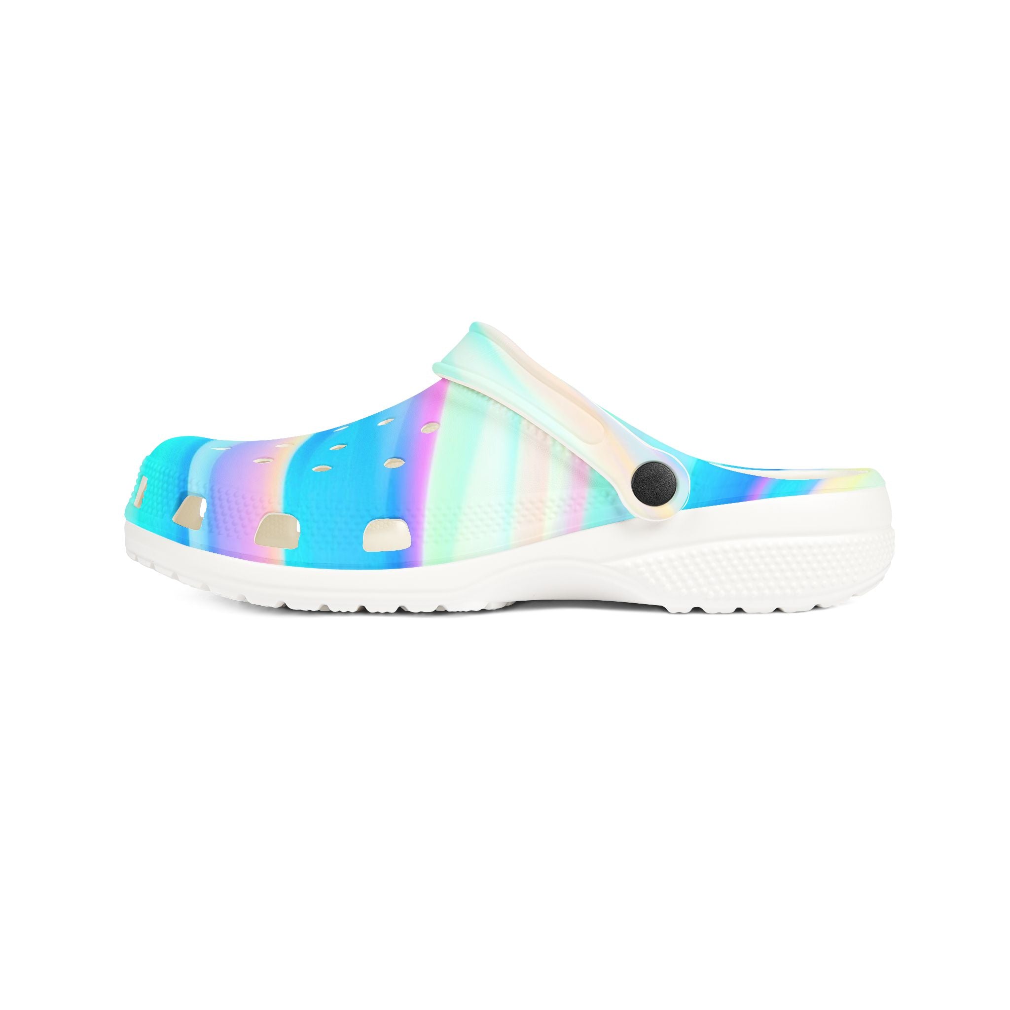 Pastel Ombre Foam Clogs / Crocs – Watercolor Rainbow Slip-On Shoes