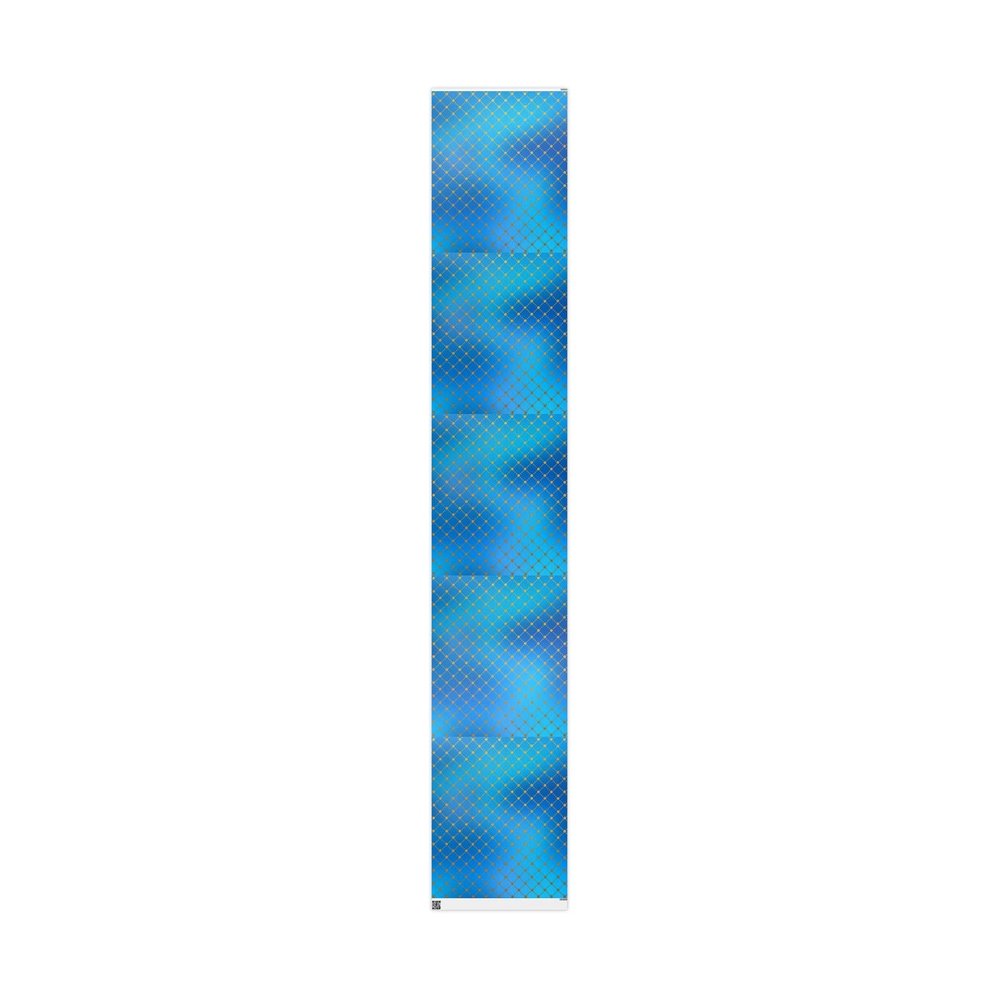 Blue Gold Dotted Swirl Wrapping Paper Roll — Decorative Gift Wrap
