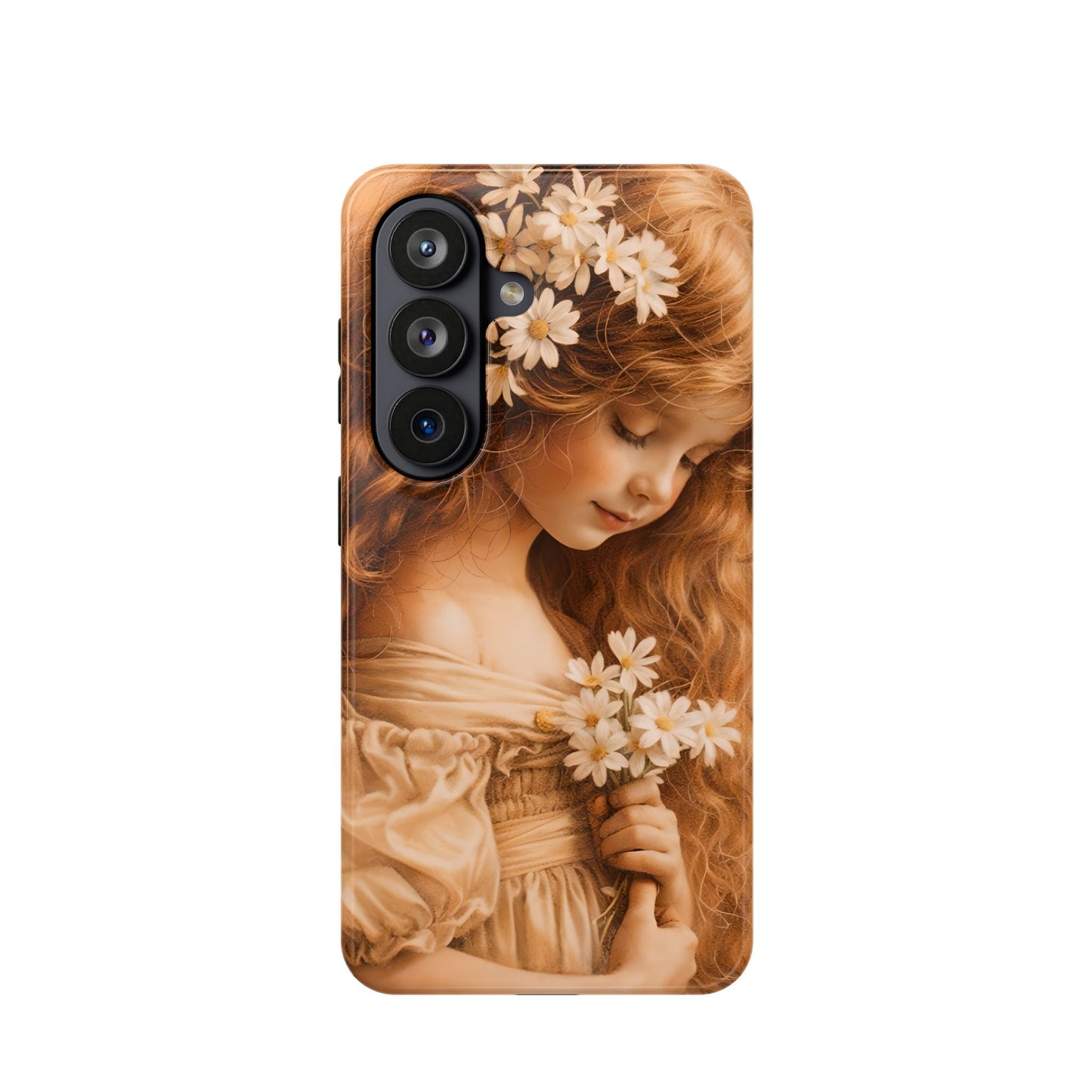 Vintage Floral Girl Magnetic Impact Phone Case — Protective iPhone Cover with Sepia Art