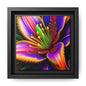 Vibrant Neon Floral Matte Canvas Print — Framed Wall Art