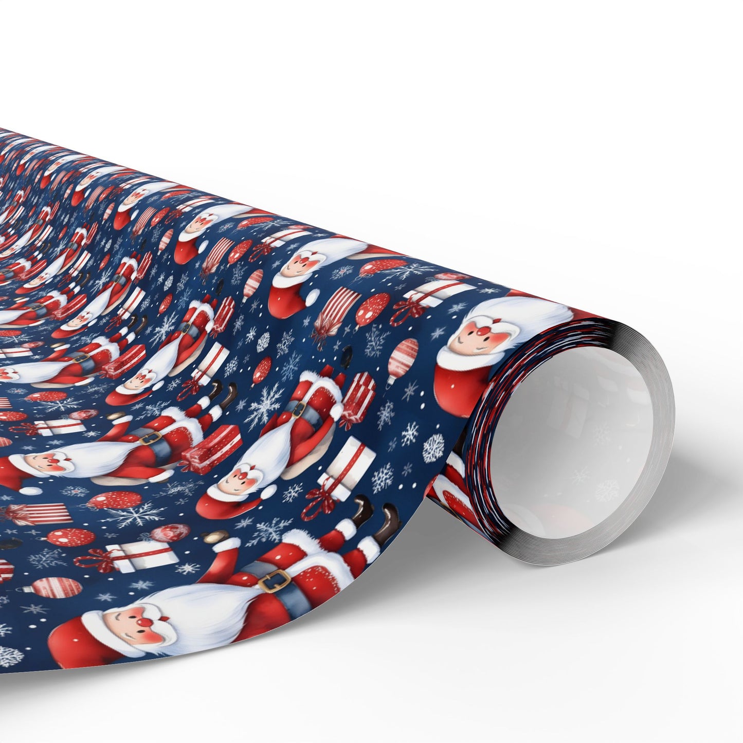 Santa Pattern Wrapping Paper Roll — Festive Christmas Gift Wrap
