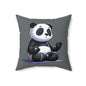 Meditating Panda Throw Pillow — Cute Zen Yoga Decorative Cushion