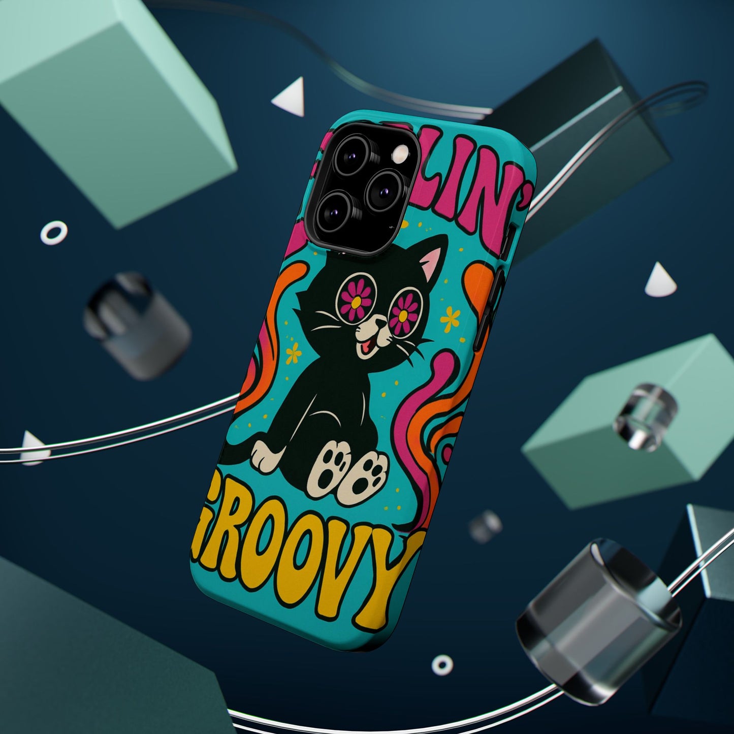 Groovy Cat Magnetic Impact-Resistant Phone Case