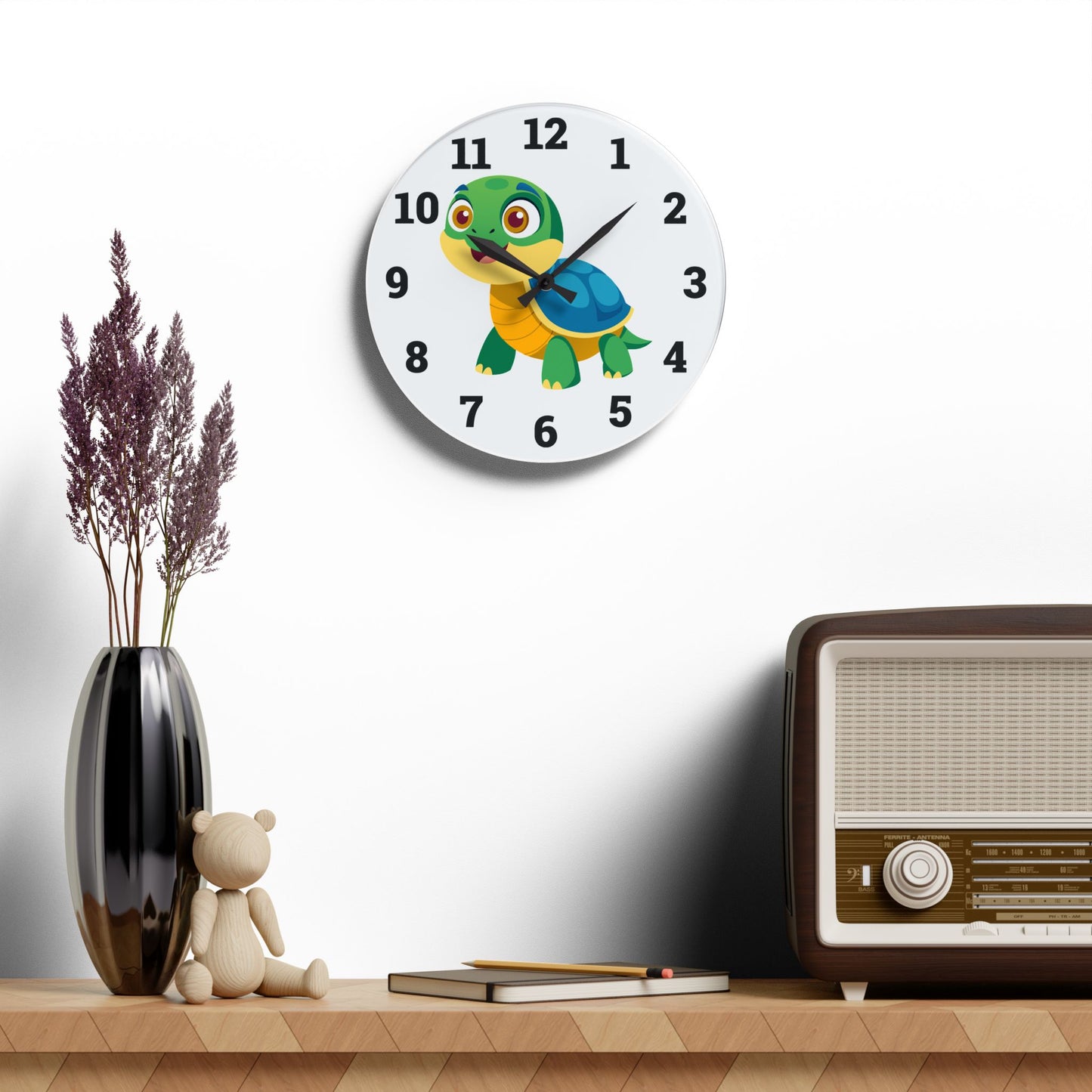 Cute Turtle Acrylic Wall Clock
