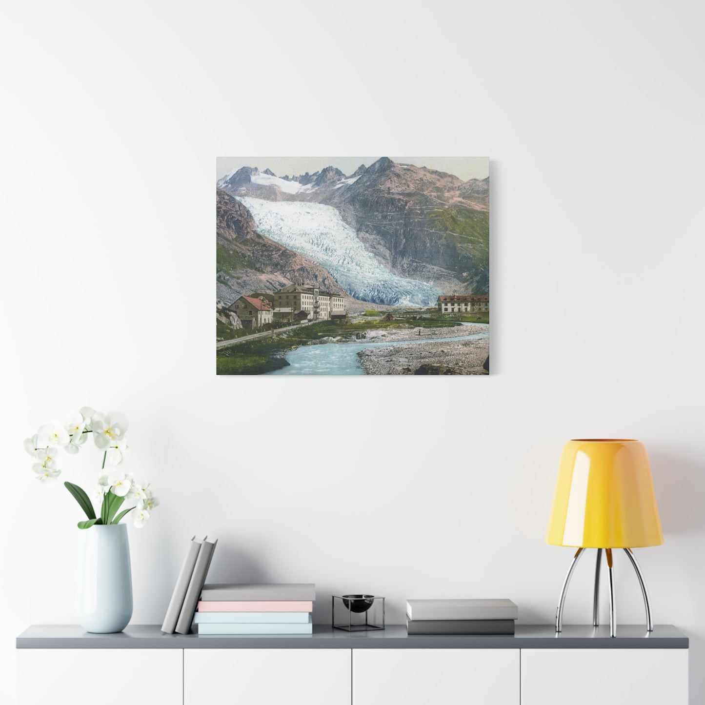 Glacier Village Matte Canvas Print