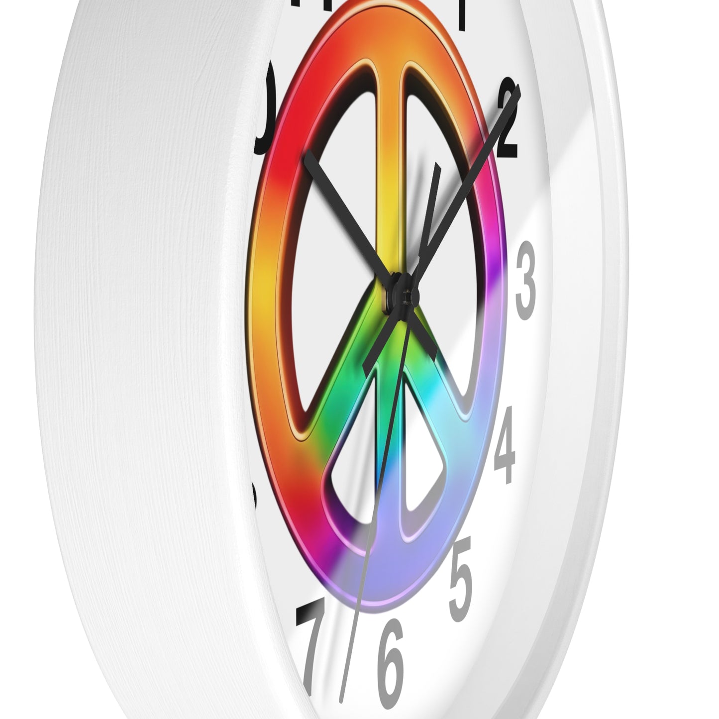 Rainbow Peace Sign Wall Clock | Retro Hippie Decor