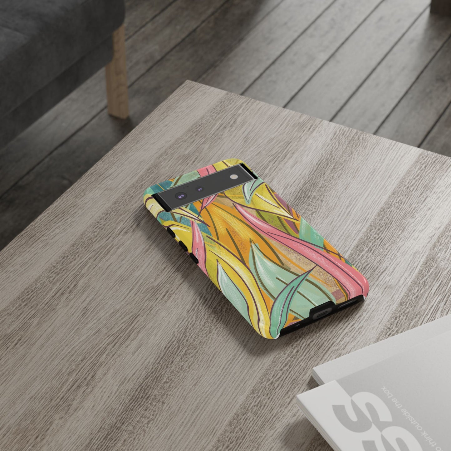 Vibrant Phone Case with Colorful Leaf Design, Tough Cases for Nature Lovers, Eco-Friendly Gift, Summer Vibes, Floral Phone Cover