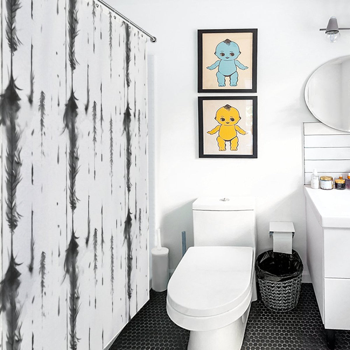 Black and White Shower Curtain