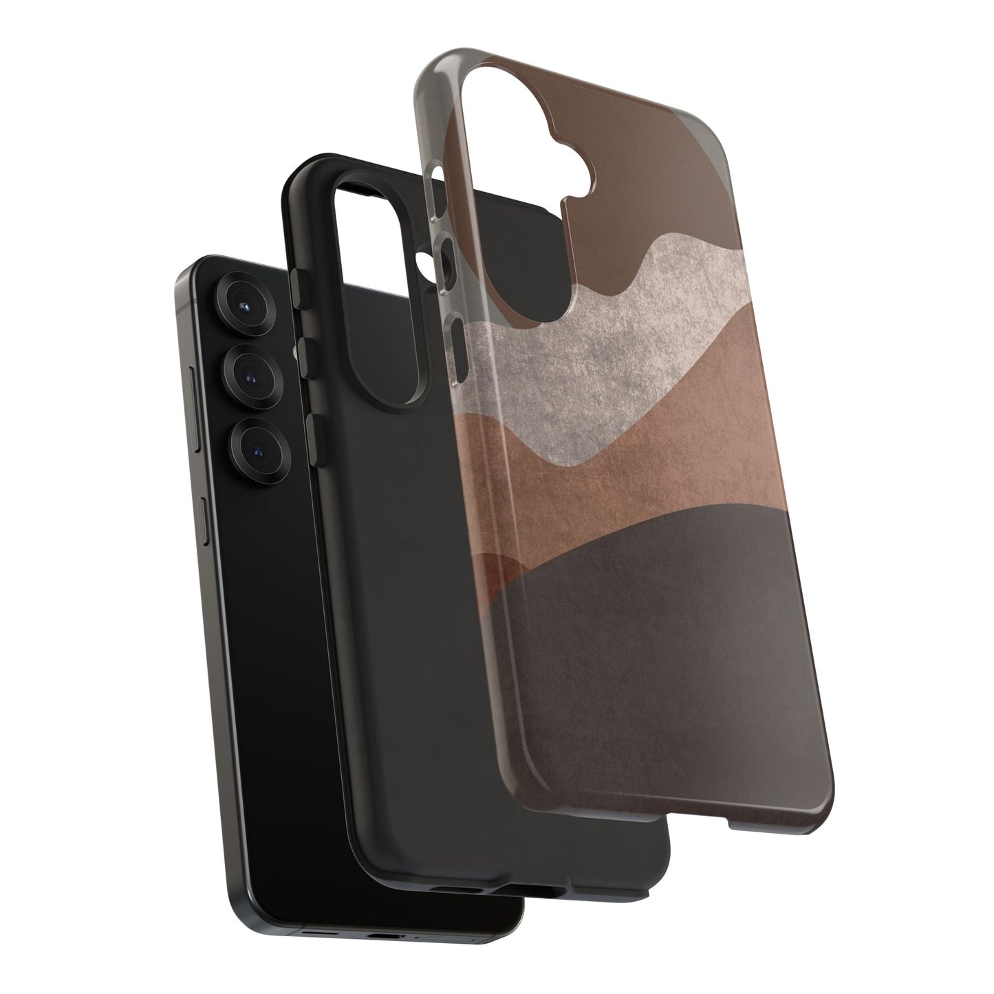 Abstract Earthtone Phone Case — Brown Layered Rugged Tough Case