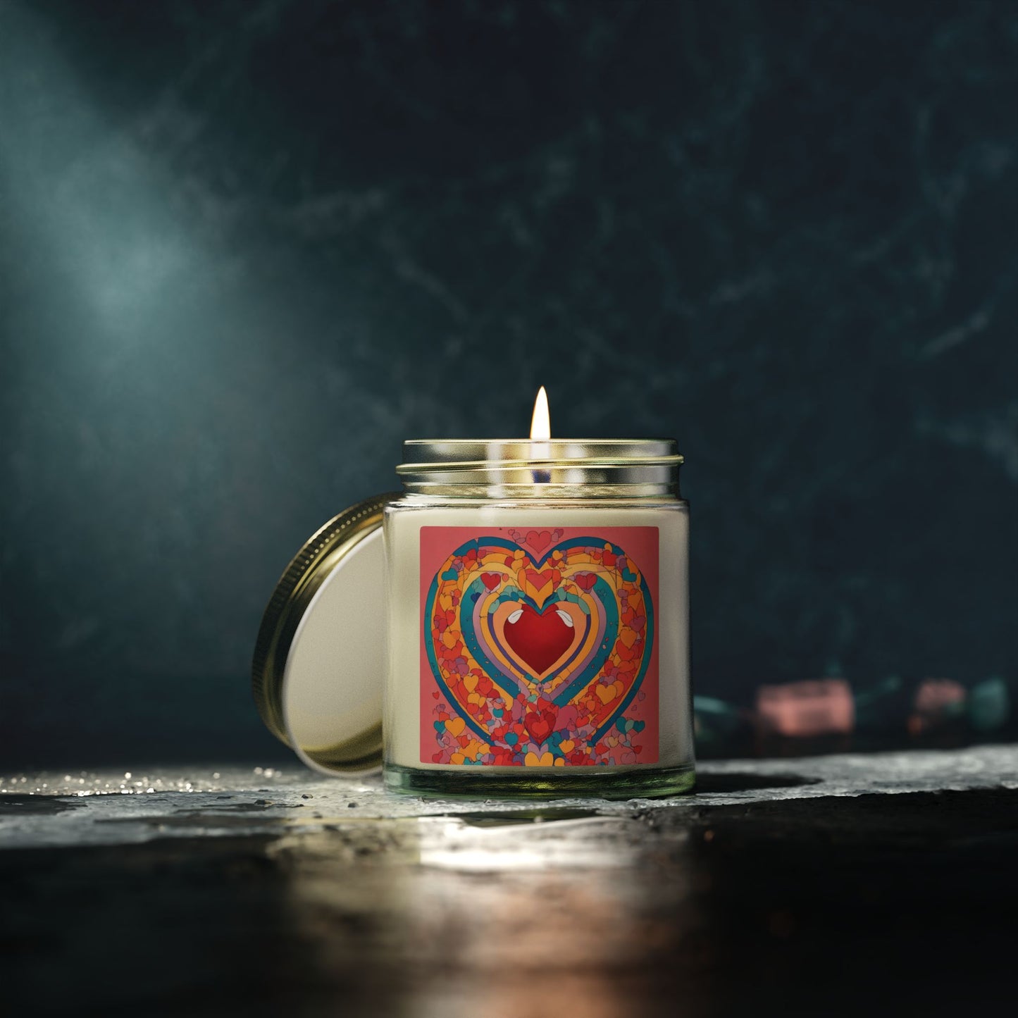 Heart Art Scented Candle – Coconut Apricot Wax (4oz & 9oz)