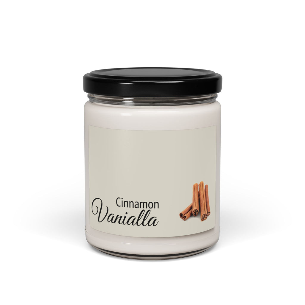 Cinnamon Vanilla Soy Candle — 9oz Scented Jar for Cozy Home & Gift