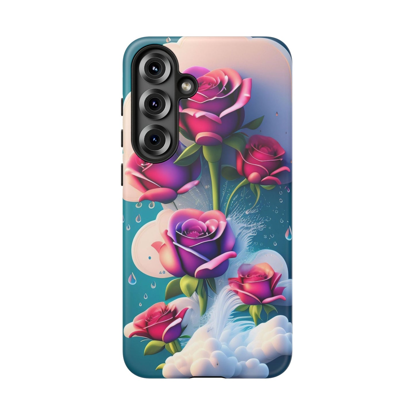 Floral Dream Tough Phone Case — Rose Bouquet Clouds Design