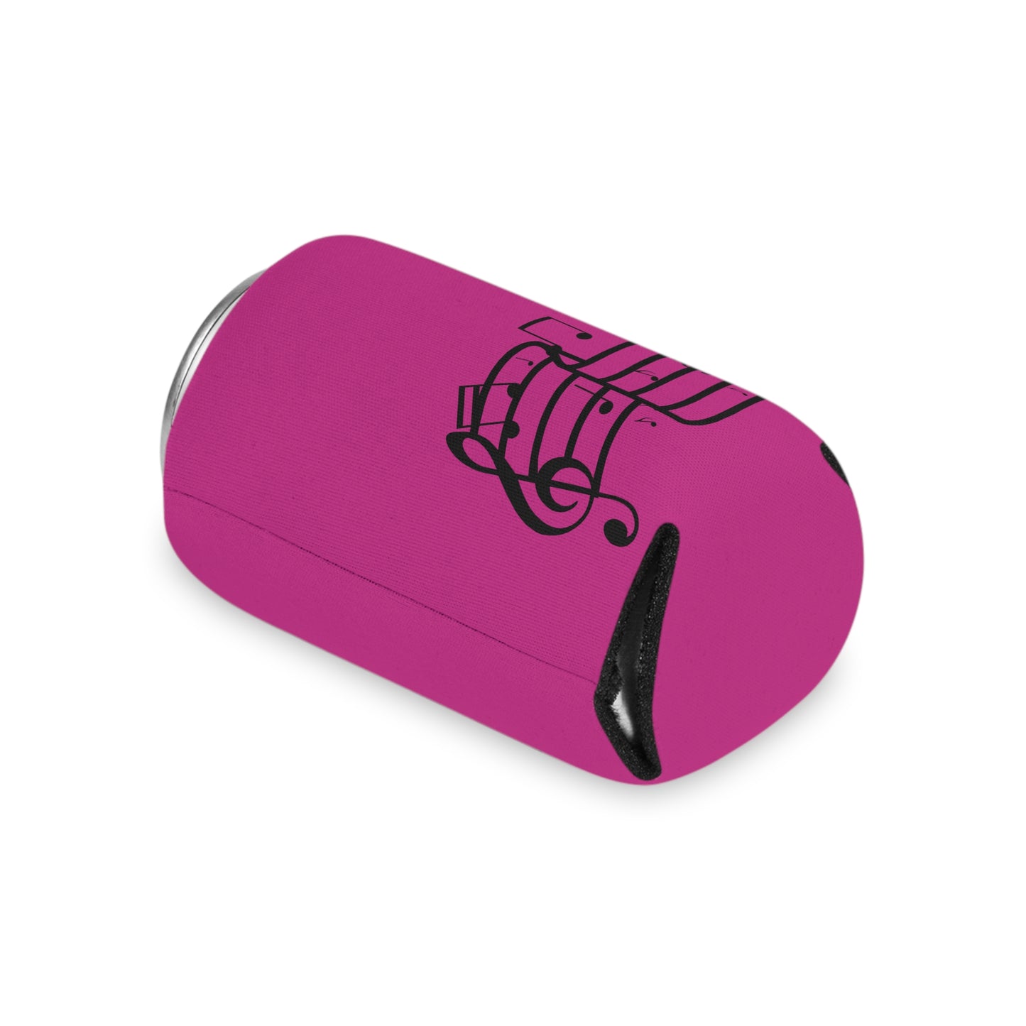 Musical Notes Can Cooler – Pink Neoprene Beverage Koozie for Music Lovers