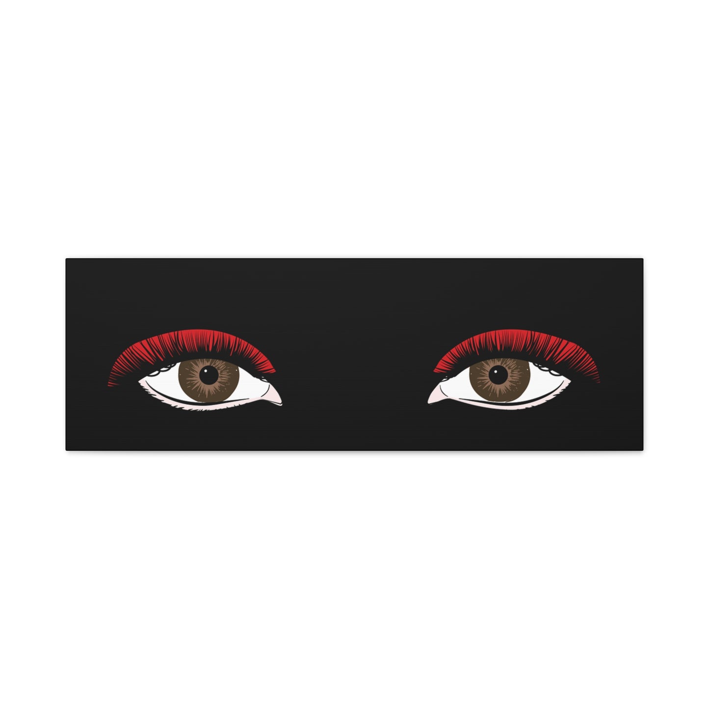 Red Lashes Wall Art Canvas — Glam Eyes Makeup Decor