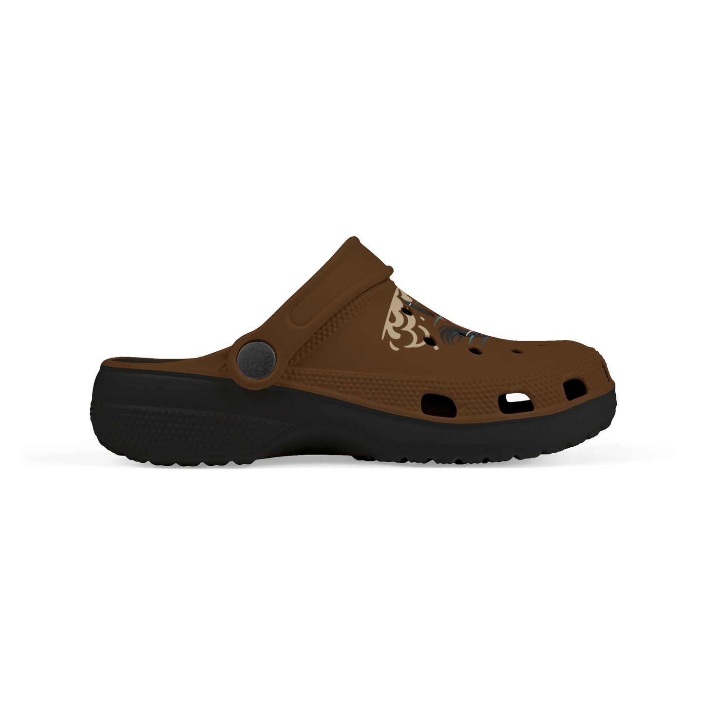 Kids Horse Print Foam Clogs — Brown EVA Slip-On Sandals for Children