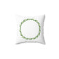 Green Laurel Wreath Decorative Pillow — Botanical Farmhouse Throw Pillow