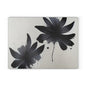 Glass Cutting Board — Black Floral Ink Splash Design