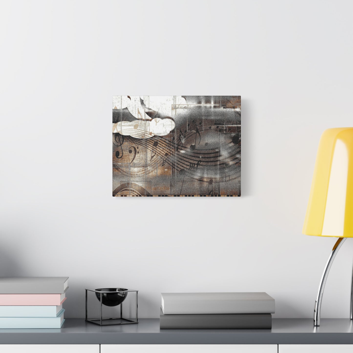 Abstract Musical Notes Matte Stretched Canvas Art (1.25")