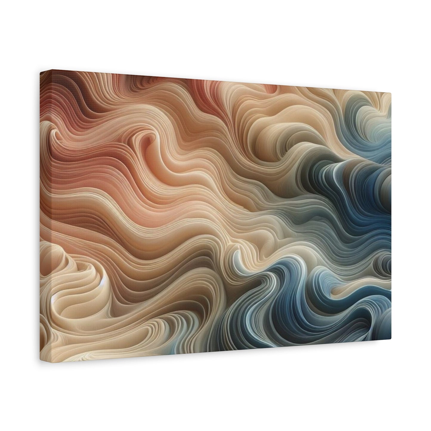 Abstract Swirl Matte Canvas Wall Art — Fluid Earth Tones, Stretched 1.25"