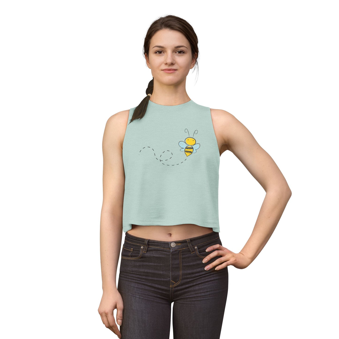 Bee Cute Women's Crop Top — Sweet Bumblebee Graphic
