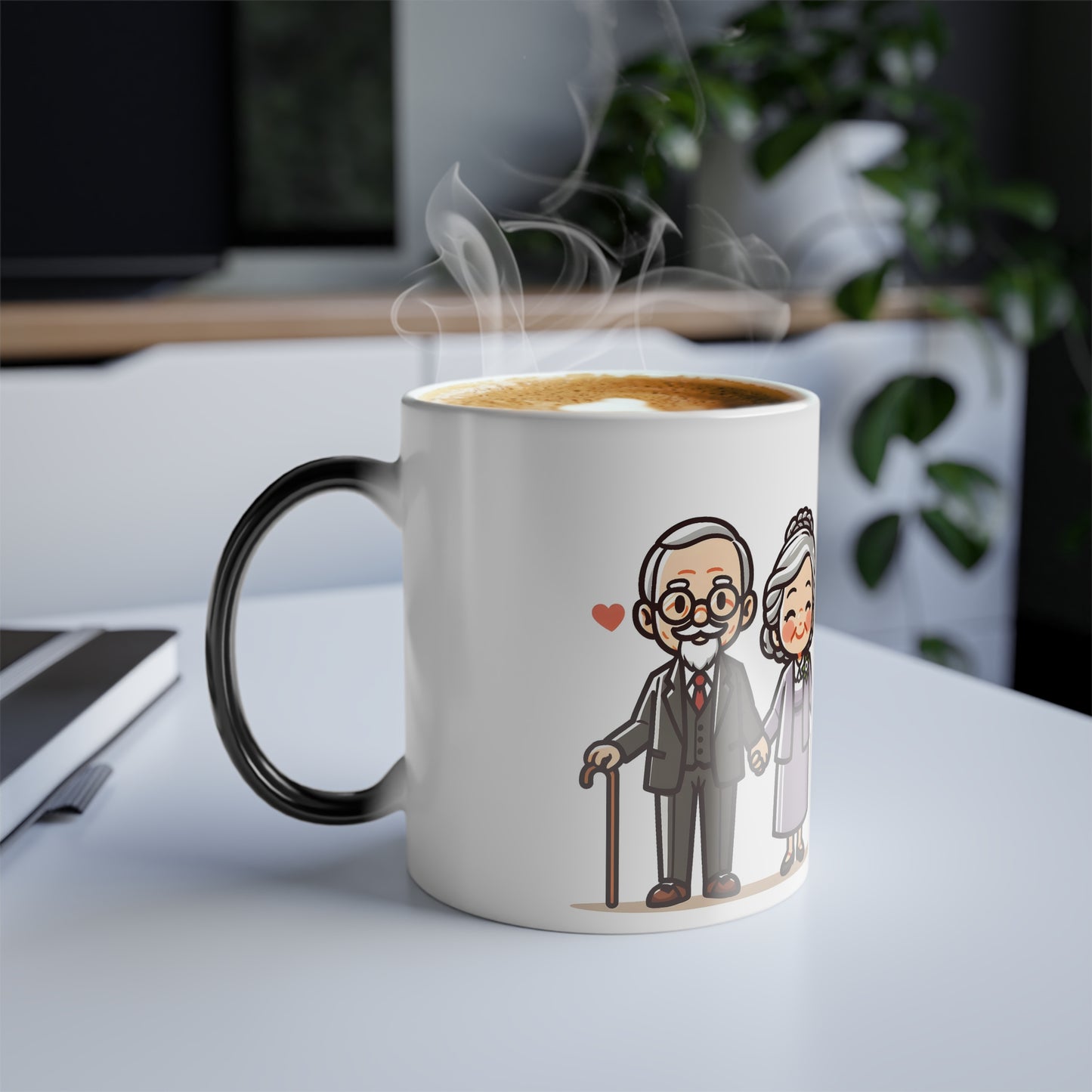 Color Morphing Mug with Sweet Grandparents Design | Perfect Gift for Grandma and Grandpa, Family Love Mug,