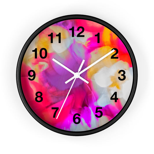 Vibrant Floral Wall Clock - Modern Decor, Home Accent, Gift for Her, Colorful Timepiece, Unique Wall Art